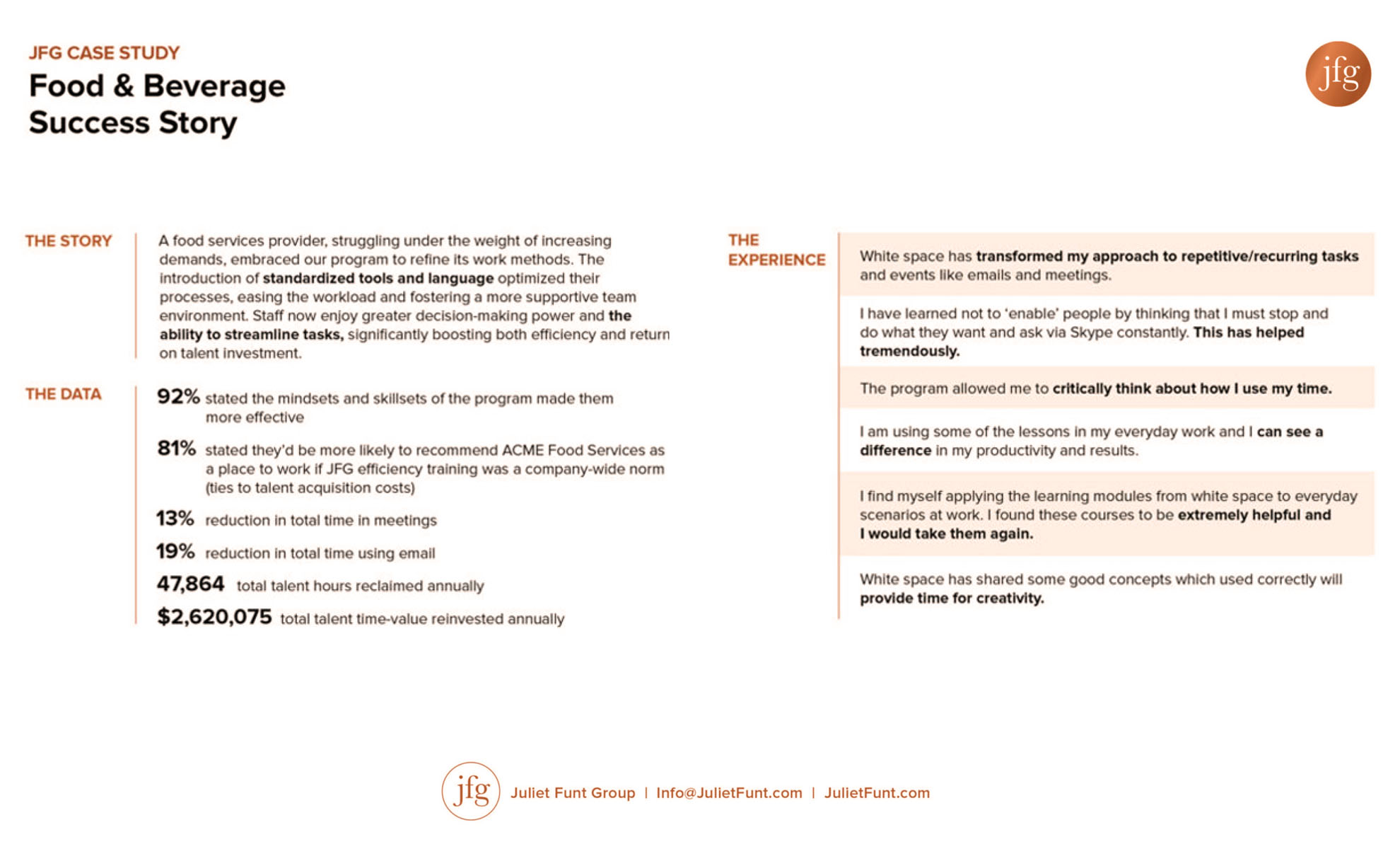 Jfg Success Story Case Study Food And Beverage Company