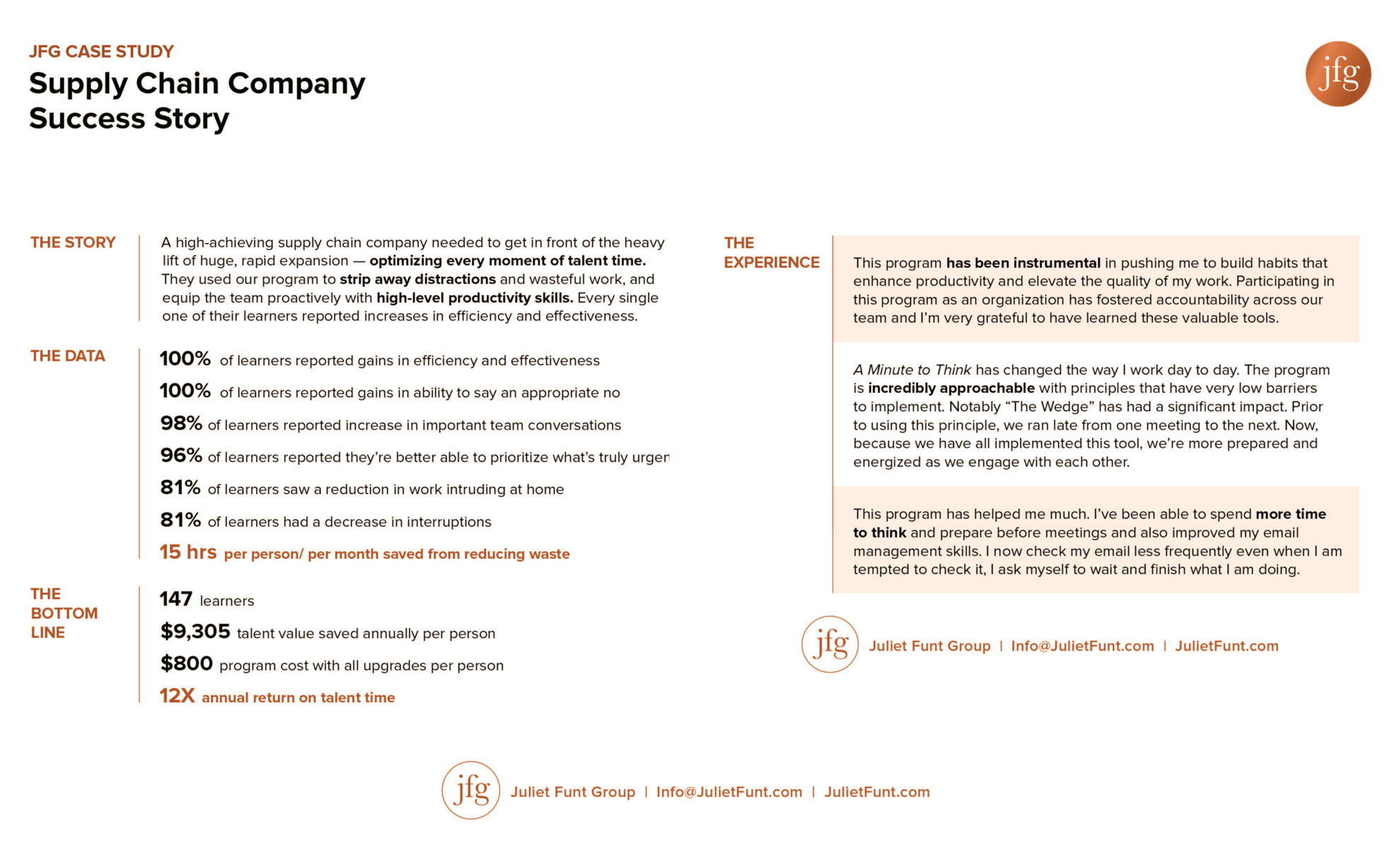 Jfg Success Story Case Study Supply Chain Company