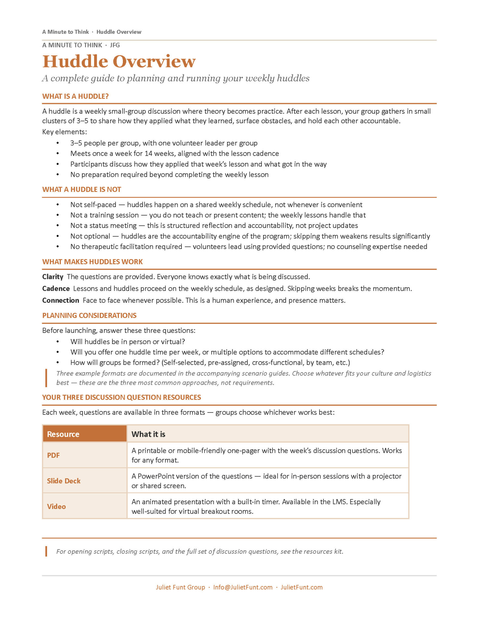 Huddle Overview