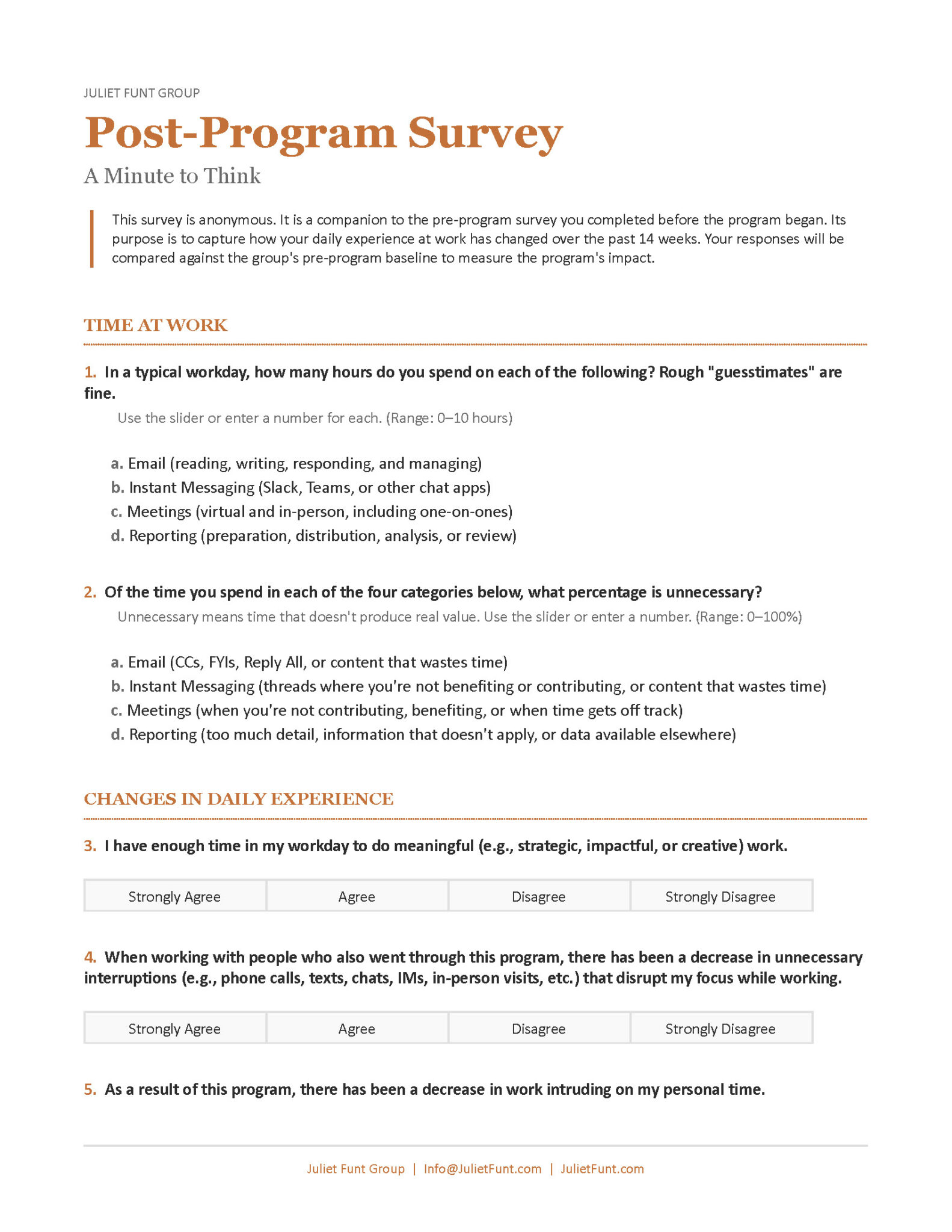 Post-Program Survey